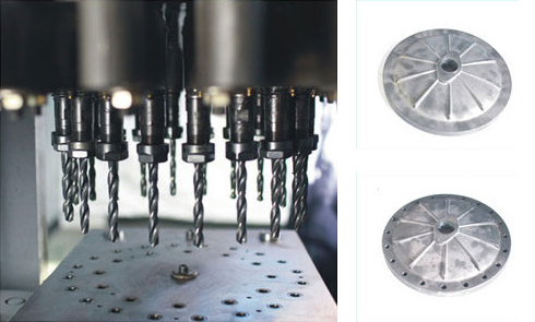 機床通用性好，實現不同孔徑、不同孔位、不同孔距的零件加工